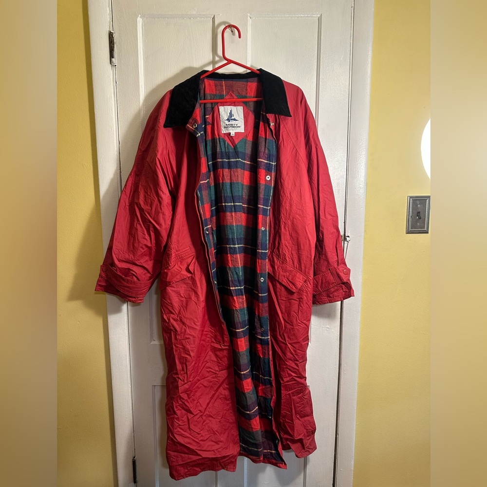 Misty harbor women’s rain jacket trench coat 3x plaid lined